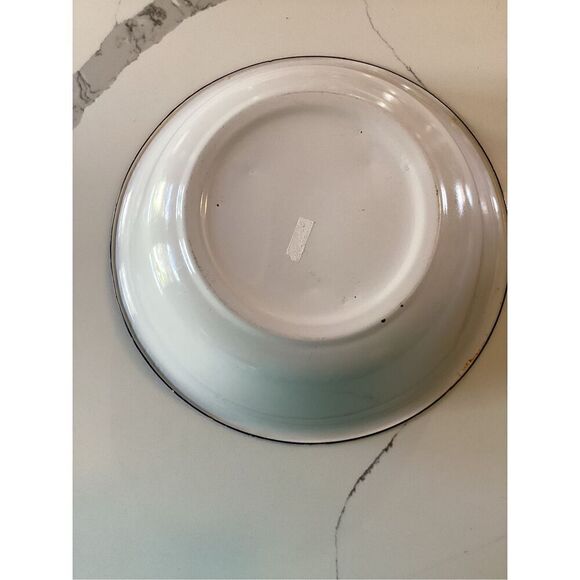 Large Crab Enamelware Bowl Pink White - Picture 6 of 8